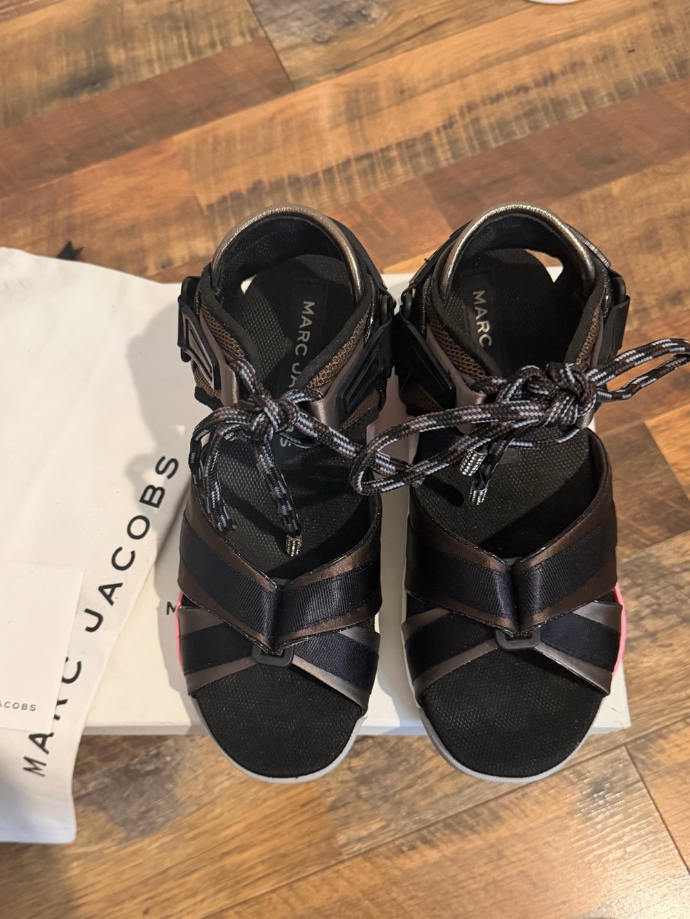 Marc Jacobs Women Black Strappy Sandals